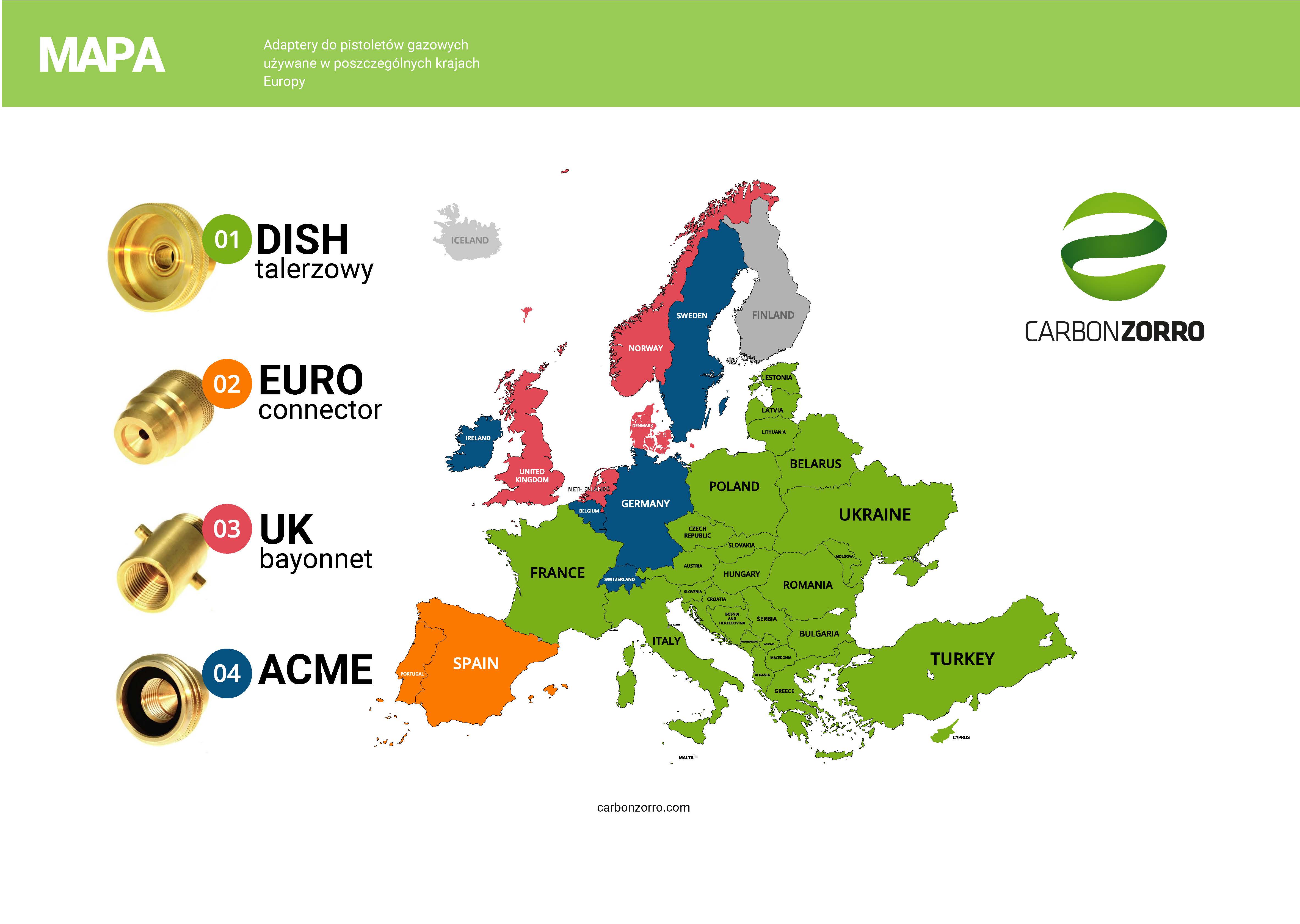 Karte der LPG-Tankanschlüsse in Europa