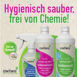 Flyer awiwa "Hygienisch sauber, frei von Chemie"