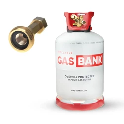 GasBank LS DUO 11kg - Leichtstahlflasche 80% stop ventil und ACME adapter