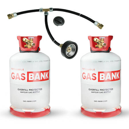 2 x GasBank LS DUO 11 kg  - DUPLEX Leichtstahlflasche mit Füllmengenbegrenzungsventil (OPD) bis zu 80%