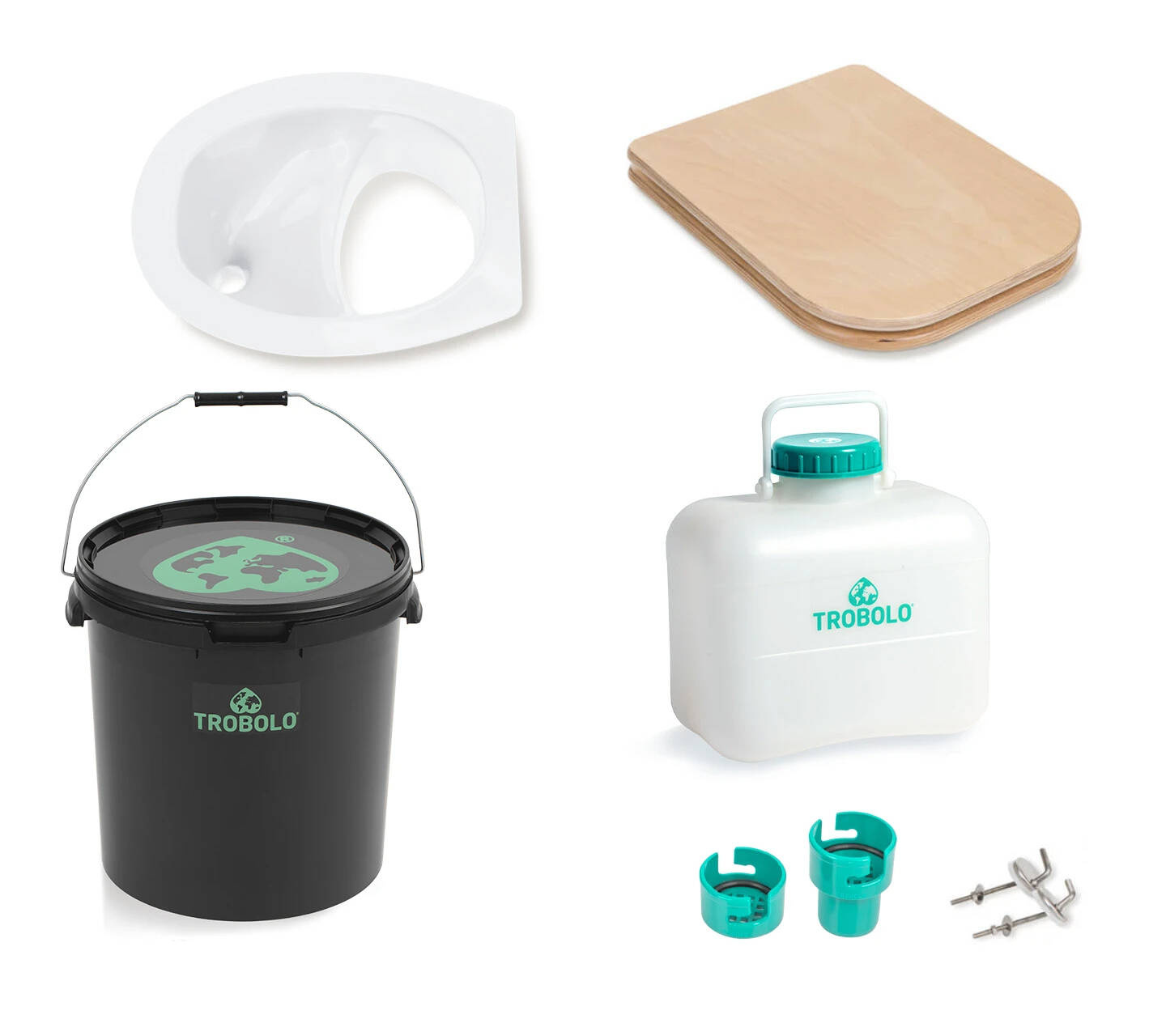 TROBOLO DIY-Set mit Holzsitz, weiß, 22 l / 10 l, Foto 1