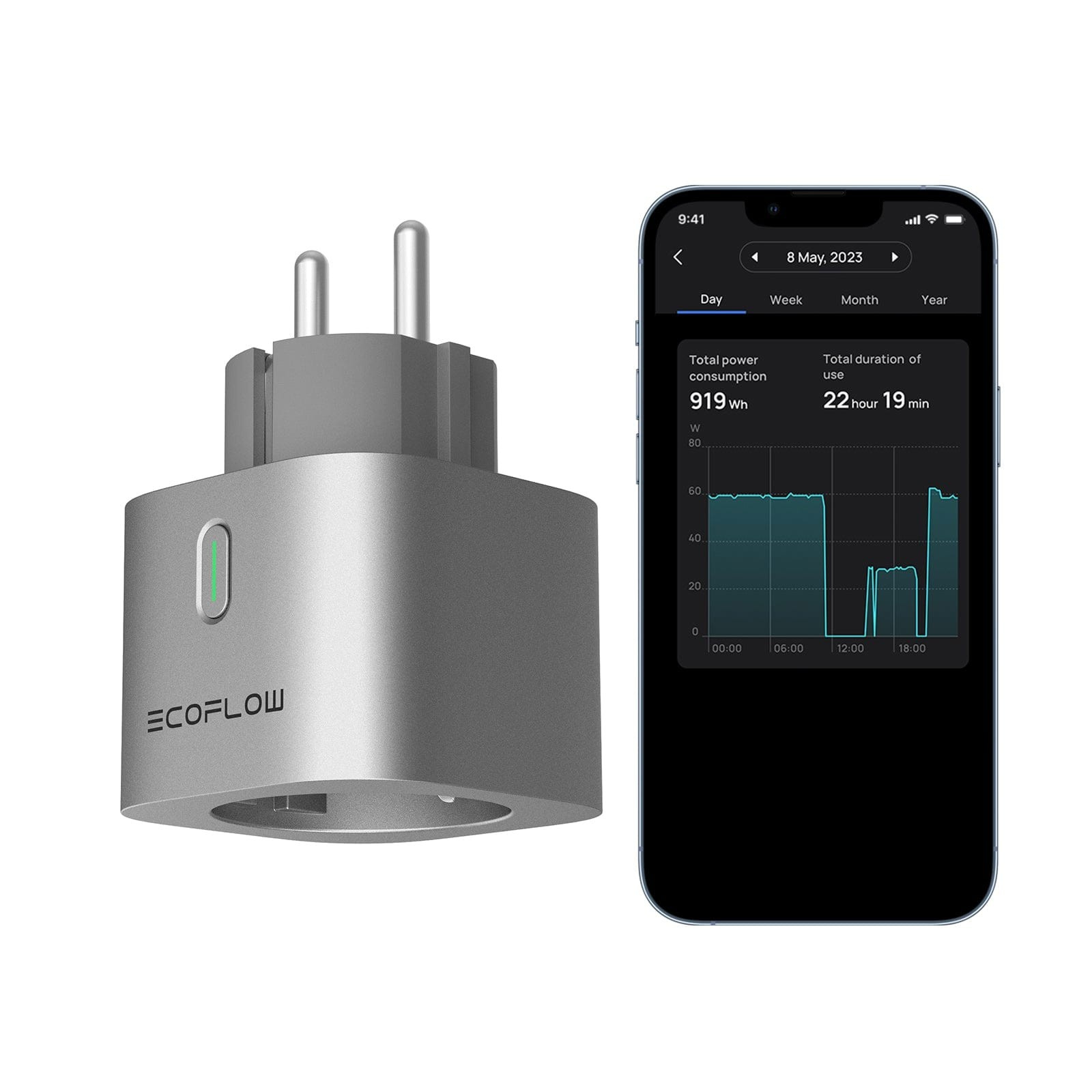 EcoFlow Smart Plug und EcoFlow App mit Verbrauchsstatistik