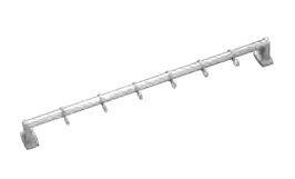 Hakensockel mit 6 Haken, hellgrau, Ø 600 mm x 12 mm