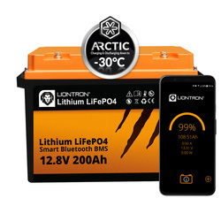 200Ah LIONTRON LX Arctic -30°C LiFePO4 12.8V smart BMS Bluetooth 28kg Batterie
