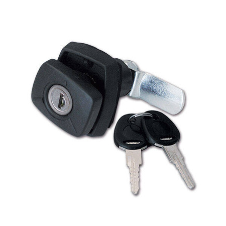 Druckschloss 1036 für Serviceklappen in Wohnmobil und Wohnwagen - schwarz, rechteckig, mit Zadi-Zylinder und Schlüsseln, Lochabstand 40 mm