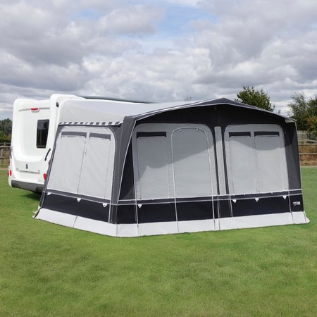 CAMPTECH Brillant Air 20 Luft-Dauervorzelt - Umlauf 1125-1150 cm, Camptex Polyacryl, 3 Fenster, mit Luftpumpe