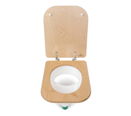 TROBOLO Urinseparator weiß mit Holzsitz und Deckel - Einsatz für DIY Trenntoilette