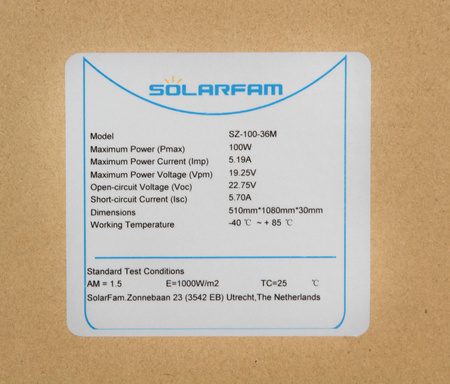 100W Solarmodul 1080x510mm SOLARFAM