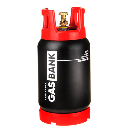 GasBank Single SLIM 5 kg - Kevlar Flüssiggasflasche - DIN (G12 KLF) Eingang/Ausgang