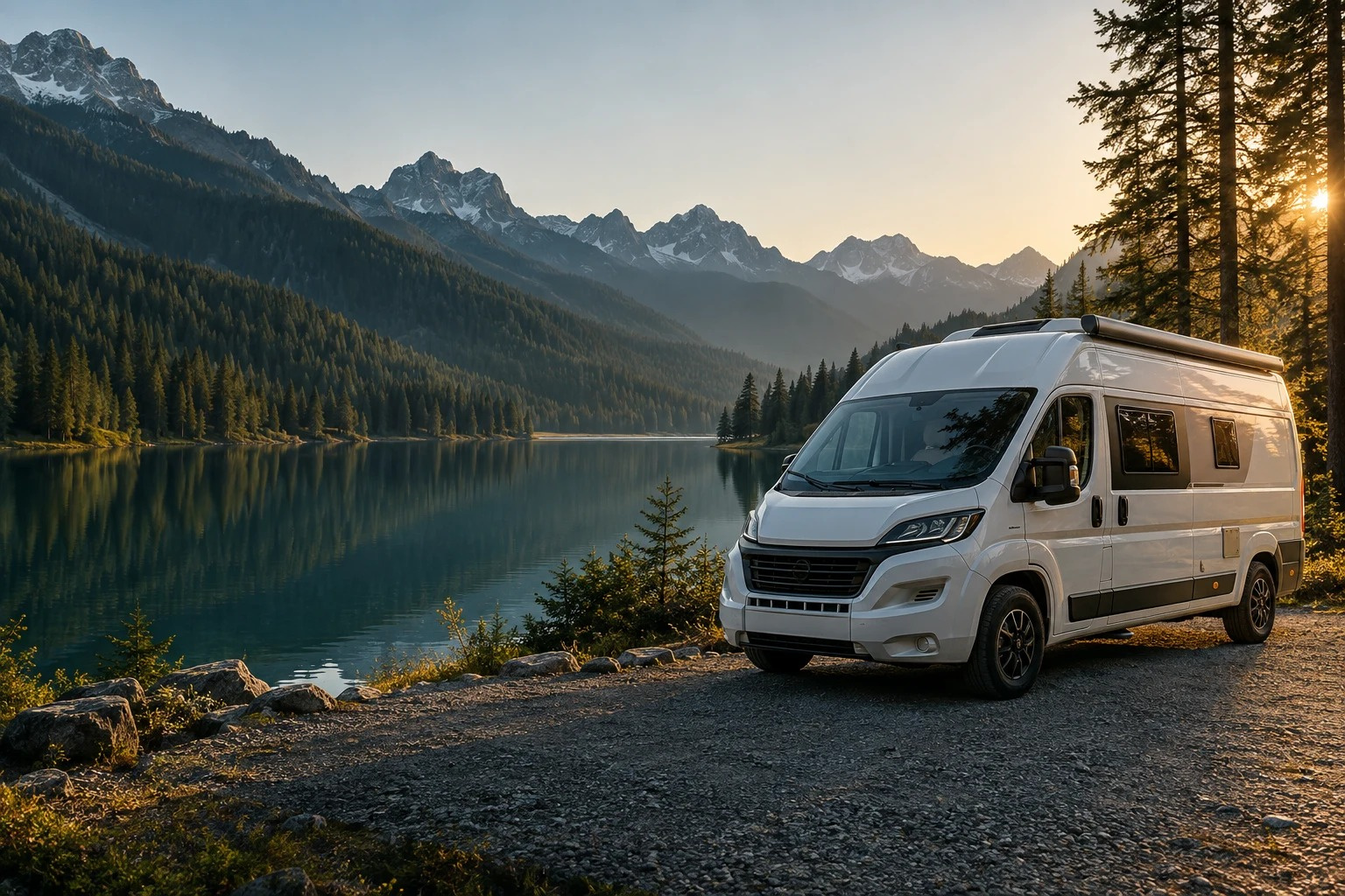 Wohnmobil ausgerichtet mit ControlCamp Leveling