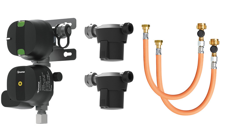 Truma DuoControl CS Set vertikal mit zwei Gasfiltern und zwei SBS-Schläuchen, Foto 1