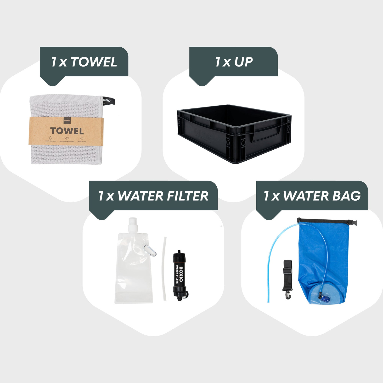 Set BOXIO WASH UP mit Filter und Eurobox SOLO UP