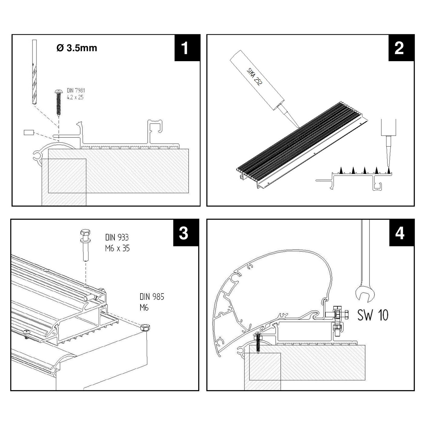 Thule Roof Top - Montageschritte des Adapters