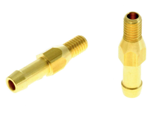 Schlauchanschluss / Nippel - M6 / Ø6 - Länge 32 mm - Sechskant 8 - Schachtel mit 100 Stück