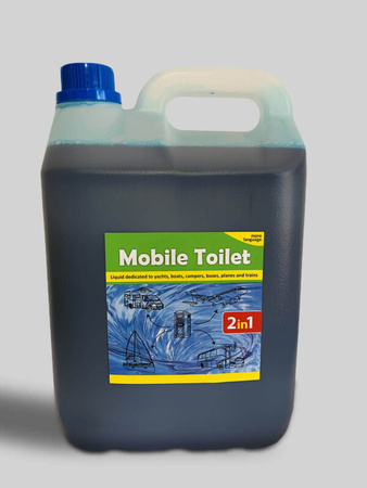 Agachem MOBILE TOILET 5 l - 2in1 Flüssigkeit für Kassette und Spülung von Campingtoiletten, wirkt von -20 bis 40°C