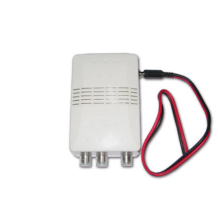 DVB-T2 Signalverstärker 12 V für Wohnmobil und Wohnwagen - 2 TV-Ausgänge, Regelung VHF 20 dB und UHF 27 dB