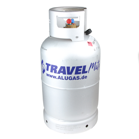 Alugas TravelMate 27,2 l (11 kg) Tankflasche aus Aluminium - mit Multiventil und 80-%-Füllstopp, für Wohnmobil