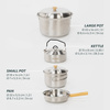 BOXIO COOKWARE - Camping-Topfset aus Edelstahl, 2 Töpfe, Pfanne und Wasserkessel