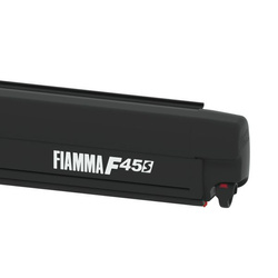 Fiamma F45s 425 Wandmarkise - Länge 423 cm, Auszug 250 cm, Gehäuse Deep Black, Tuch Royal Grey