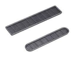 Luftgitter oval, silber 205 x 40 mm, Ø 10 mm