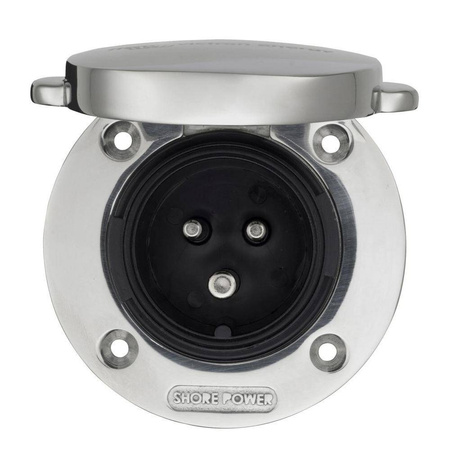 Edelstahlstecker mit Abdeckung 16A/250Vac (2p/3w) Victron