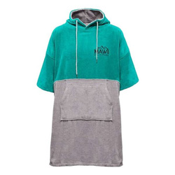 Badehandtuch Poncho, türkis-hellgrau, L