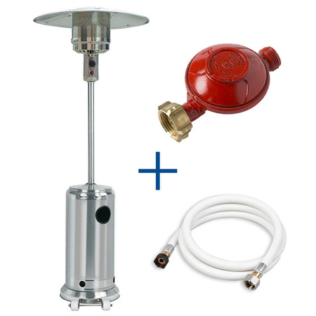 Carbon Garden Elegante - Gasheizschirm 8kW Silber