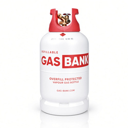 GasBank LS DUO 11 kg LPG-Flasche aus Leichtstahl mit DUO-Ventil und OPD 80 %
