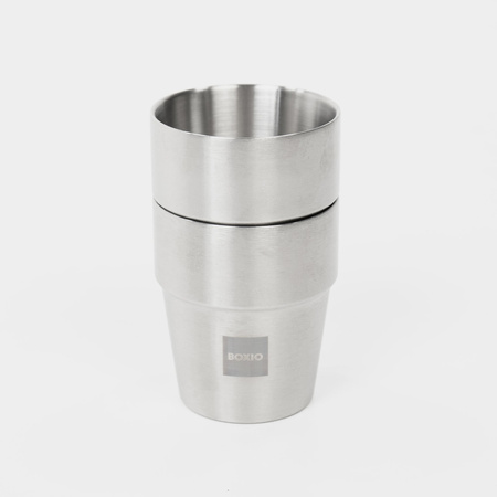 BOXIO CUP - Set mit 2 doppelwandigen Edelstahlbechern 300 ml für Camping