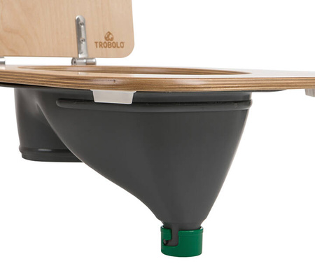 TROBOLO Urinseparator grau mit Holzsitz und Deckel - Einsatz für DIY Trenntoilette