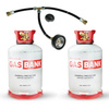 2 x GasBank LS DUO 11 kg  - DUPLEX Leichtstahlflasche mit Füllmengenbegrenzungsventil (OPD) bis zu 80%