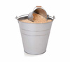 TROBOLO Zinkeimer-Set: 15 l Zinkeimer mit Holzgriff und 350 ml Aluschaufel für Einstreu