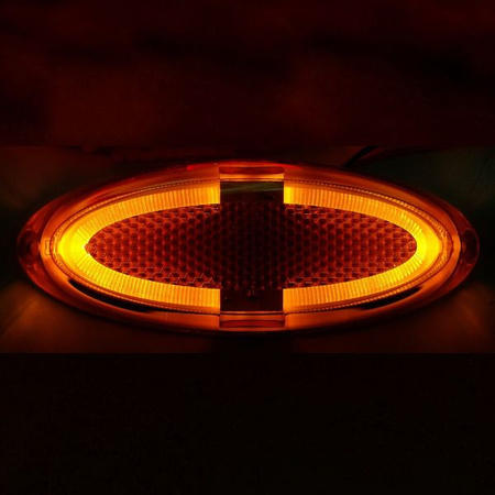 Dimatec 025 SML001 LED-Seitenmarkierungsleuchte - orange, oval, mit Rückstrahler, 12 V, für Wohnwagen und Wohnmobil