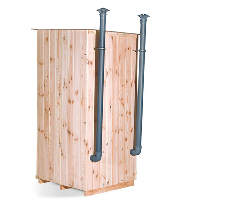 TROBOLO KitaBœm - Toilettenhäuschen aus Holz mit Trenntoilette und Kindertoilette mit 300 l Komposter