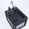 BOXIO WASH PLUS - mobiles Waschbecken im Euroboxformat mit Dusche, Spiegel und Reinigungsperlen