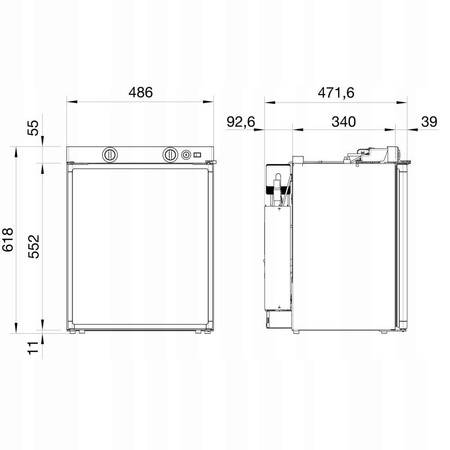 DOMETIC - Kühlschrank 60L 12V/230V/Gas RM 5310