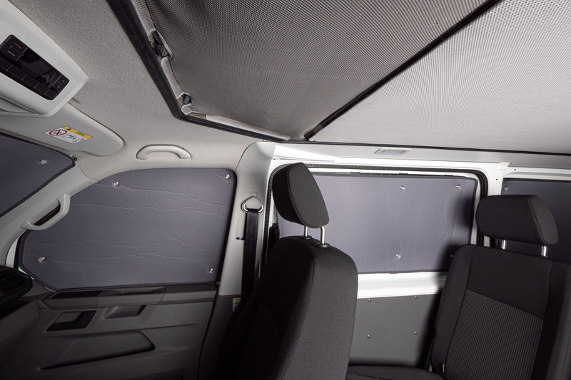 Thermoisolierung Wohnraum VW T5 / T6 / T6.1 ab 2003, langer Radstand - Carbest Thermo-Verdunkelungsmatten 8 mm mit Saugnäpfen