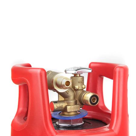 GasBank SLIM DUO 5kg - Kevlar Flüssiggasflasche - separate Eingang und DIN (G12 KLF) Ausgang