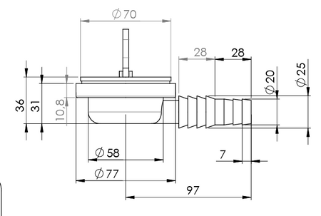 Ablaufarmatur gewinkelt