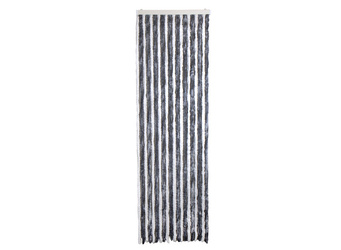 Carbest Chenille Türvorhang 56 x 185 cm, weiß/grau - für Wohnwagen- und Wohnmobiltüren, gegen Insekten und Zugluft