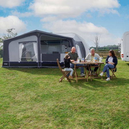 CAMPTECH Jade 17 Reisevorzelt für Wohnwagen - Umlauf 1050-1075 cm, Camptex All Season, 4 Fenster, Gestänge separat