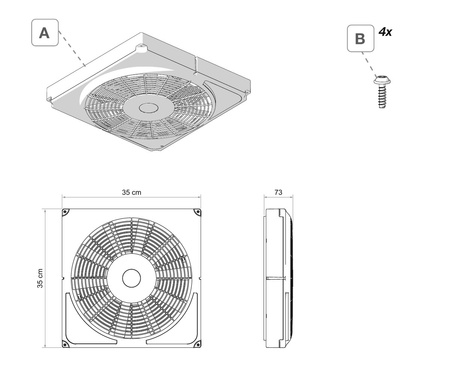 Fiamma Kit Turbo-Vent F 07501A01 - Lüfterkit 12 V 36 W für Dachhaube Vent F Pro, Thermostat Polar Control, 35 m³/min
