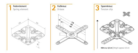 Froli Star Mobil Bettsystem für ca. 90/100 x 200 cm - 60 Federn standard und 12 soft, für Wohnmobil und Wohnwagen