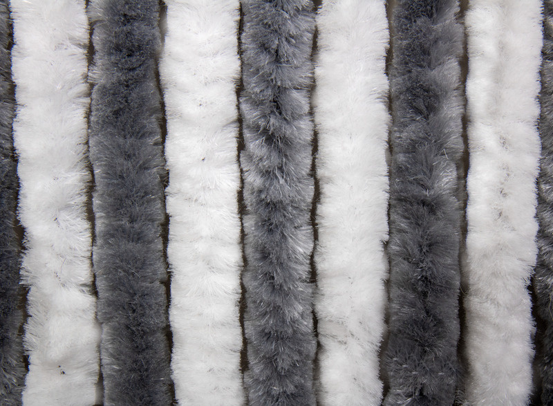 Carbest Chenille Türvorhang 56 x 205 cm weiß/grau