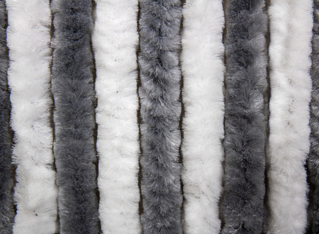 Carbest Chenille Türvorhang 56 x 205 cm, weiß/grau - für Wohnwagen- und Wohnmobiltüren, gegen Insekten und Zugluft