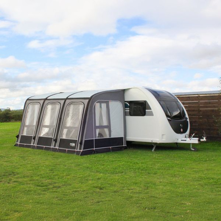 CAMPTECH Opal Air 300 Luft-Teilzelt für Reisemobile und Wohnwagen mit Hubdach - Breite 300 cm, Anbauhöhe 265-280 cm, Camptex All Season, 26,1 kg