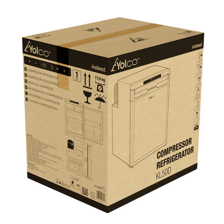 Yolco KL50D Einbau-Kompressorkühlschrank 44 l - Dual-Zone mit Gefrierfach, 12/24 V, Bluetooth, für Wohnmobil