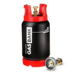 GasBank Single SLIM 5 kg + Gasflaschenfülladapter mit Rückschlagventil - Kevlar Flüssiggasflasche