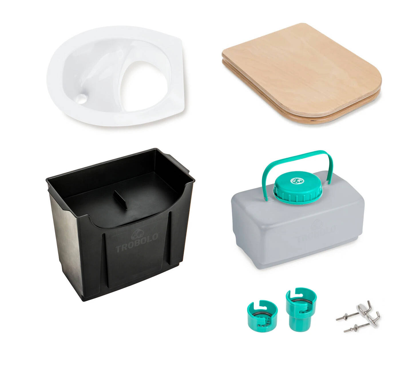 TROBOLO DIY-Set mit Holzsitz, weiß, 6,5 l / 4,6 l, Foto 1