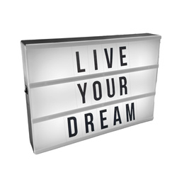 Leuchtschild mit LEDs und 85 Buchstaben